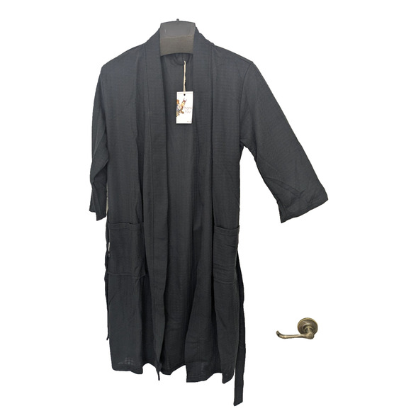 Unbranded Other - Womens Lightweight Robe Black Size Large Spa Pool Beach Cover Up